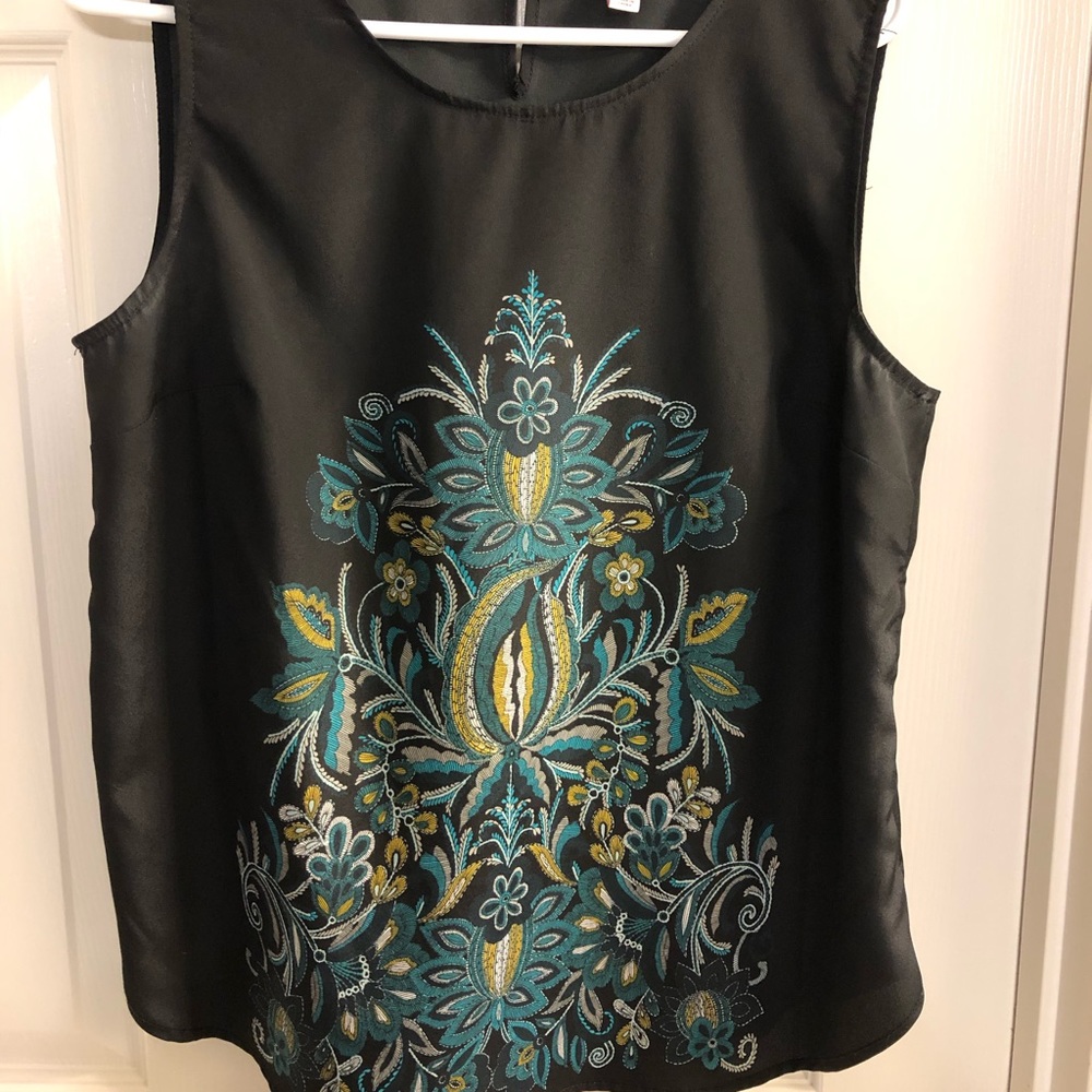 Merona black sleeveless blouse